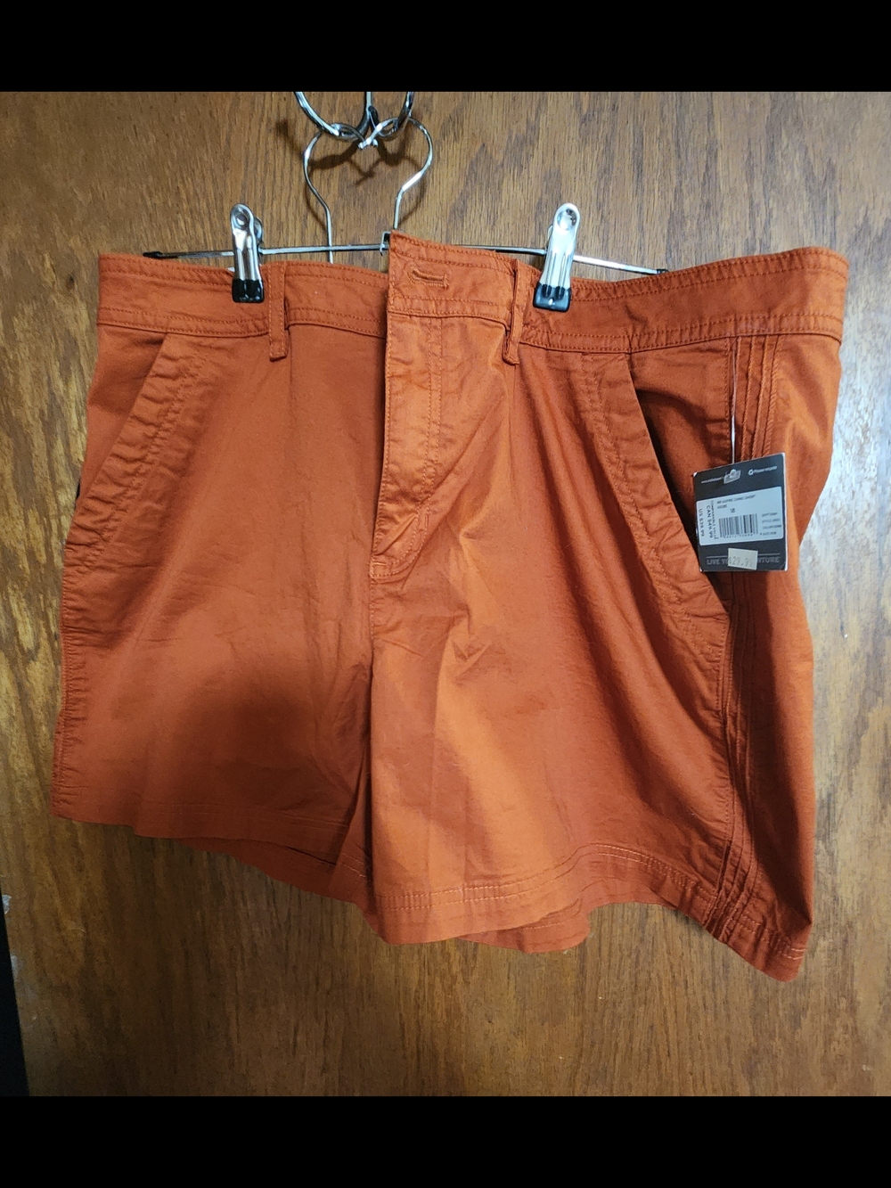 Eddie Bauer Rust Orange Flat-Front Shorts NWT